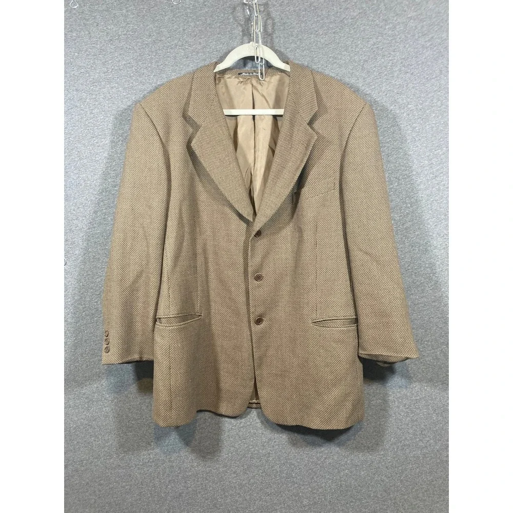 Mani Giorgio Armani Brown Wool Micro Check Blazer Sport Coat 44R Italy